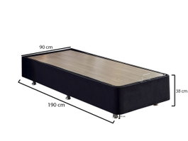 Hanah Home Ela Single - Somier Individual Negro (90 x 190 cm) con Arcón