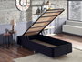 Hanah Home Ela Single - Somier Individual Negro (90 x 190 cm) con Arcón
