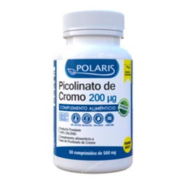 POLARIS Picolinato De Cromo 200Mcg 50 Comp Suplemento para Metabolismo y Azúcar en Sangre Sin Gluten Sin Lactosa