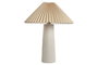 DKD Home Decor Lámpara de Sobremesa de Cerámica y Poliéster Beige 35x35x41 cm
