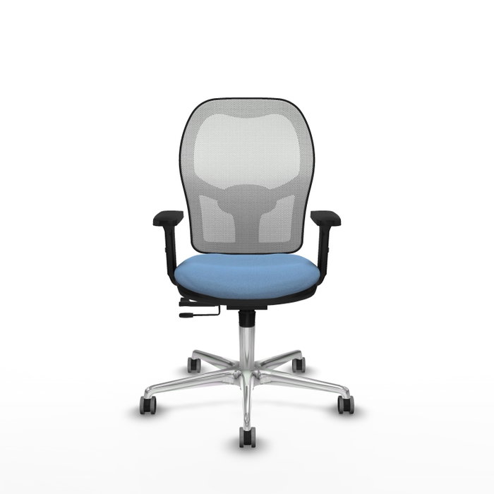 PIQUERAS Y CRESPO Silla de oficina Jorquera con mecanismo Sincro/Traslack Azul cielo y Blanco