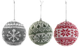 DKD Home Decor Decoración Colgante Navidad Tradicional Rojo Gris 8 x 8 x 8 cm (12 Unidades)