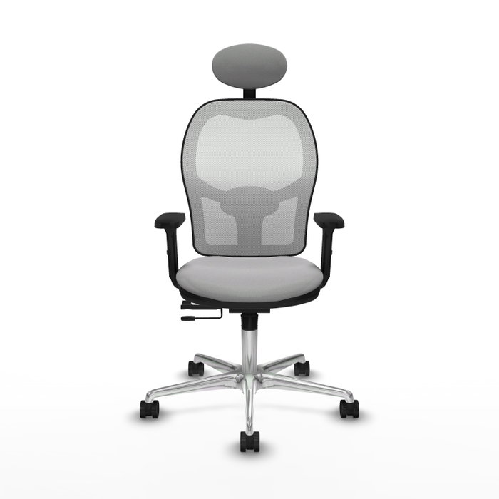 PIQUERAS Y CRESPO Silla de oficina Jorquera con mecanismo Sincro/Traslack, Gris claro y Blanco