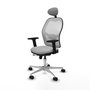 PIQUERAS Y CRESPO Silla de oficina Jorquera con mecanismo Sincro/Traslack, Gris claro y Blanco