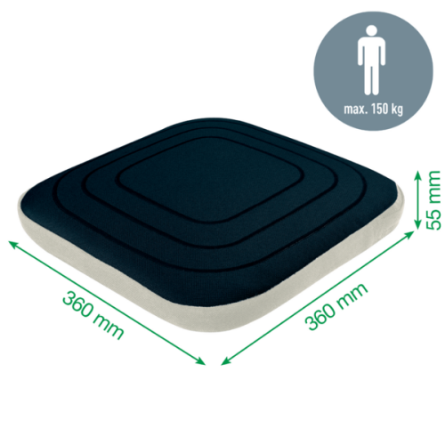 LEITZ Cojín de asiento Active Wobble con funda, Gris oscuro