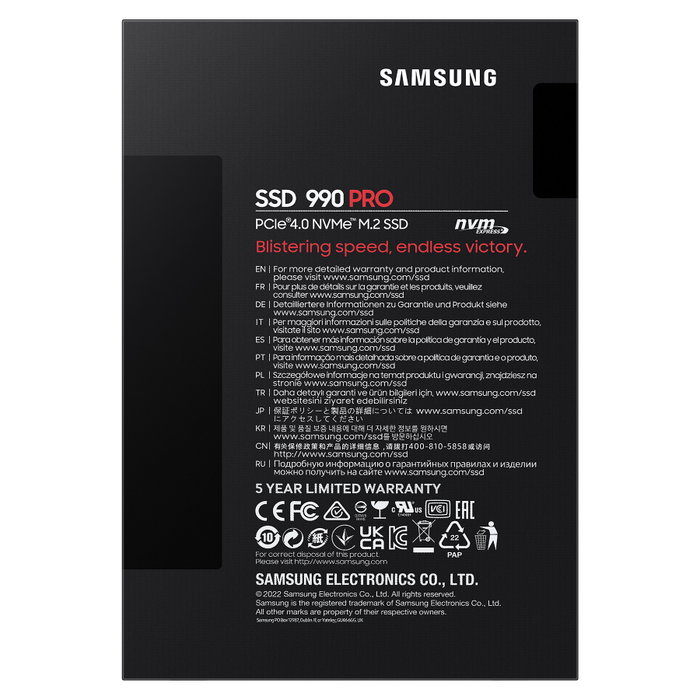 Samsung 990 PRO M.2 4 TB PCIe 4.0 NVMe Samsung 990 PRO M.2 4 TB PCIe 4.0 NVMe