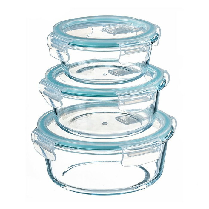 Kozina Set de 3 fiambreras redondas de borosilicato