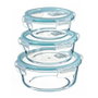 Kozina Set de 3 fiambreras redondas de borosilicato