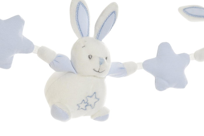 DKD Home Decor Peluche Baby Happy Rabbit Azul Celeste Rosa 6 x 12 x 62 cm (4 Unidades)