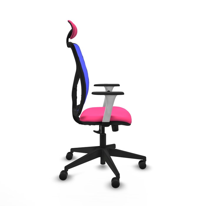 PIQUERAS Y CRESPO Silla de oficina Motilla con mecanismo Sincro, Rosa y Azul