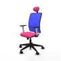 PIQUERAS Y CRESPO Silla de oficina Motilla con mecanismo Sincro, Rosa y Azul