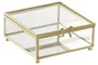 DKD Home Decor Joyero Metal Cristal con Lazo Transparente