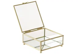 DKD Home Decor Joyero Metal Cristal con Lazo Transparente