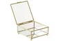 DKD Home Decor Joyero Metal Cristal con Lazo Transparente