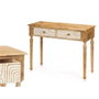 Giftdecor Mesa Recibidor 2 Cajones Curvas Natural Blanco