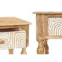 Giftdecor Mesa Recibidor 2 Cajones Curvas Natural Blanco