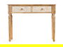 Giftdecor Mesa Recibidor 2 Cajones Curvas Natural Blanco Madera Mango 98x77x42 cm