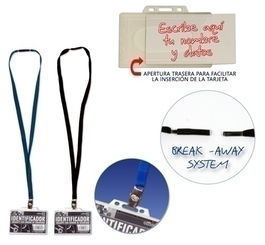 Funda Distintivo Office Box Con Cordon De Seguridad Negro Paquete De 25