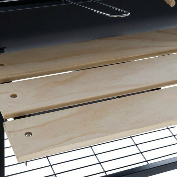 DKD Home Decor Barbacoa de Acero y Madera 108x71x103 Negro y Natural