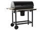 Barbacoa de Carbón con Tapa y Ruedas DKD Home Decor Negro Natural Madera Metal Acero 108 x 71 x 103 cm