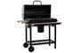 Barbacoa de Carbón con Tapa y Ruedas DKD Home Decor Negro Natural Madera Metal Acero 108 x 71 x 103 cm