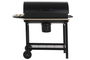 Barbacoa de Carbón con Tapa y Ruedas DKD Home Decor Negro Natural Madera Metal Acero 108 x 71 x 103 cm