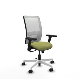 PIQUERAS Y CRESPO Silla de oficina Zulema Verde oliva/Blanco con mecanismo Sincro