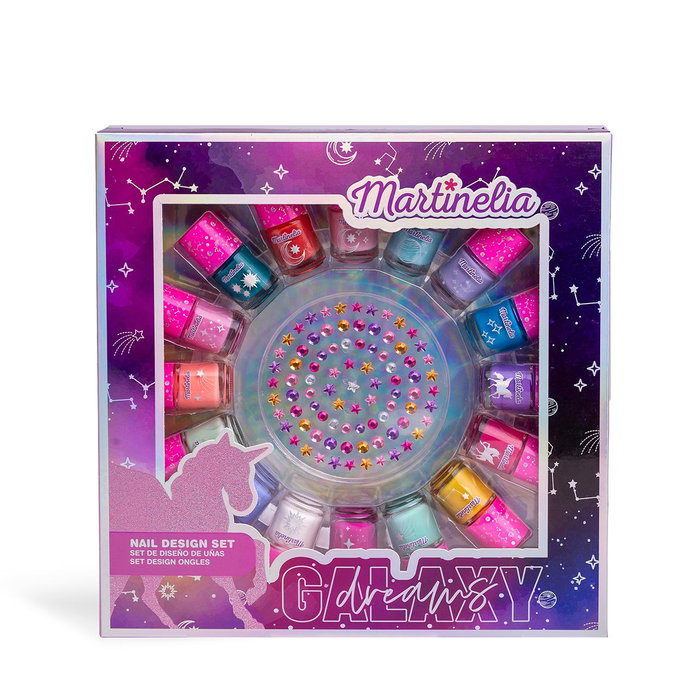 Martinelia Set De Uñas Galaxy Dreams 85428 Aquarius Nail Art Set con Esmaltes y Gemas Decorativas +4 Años