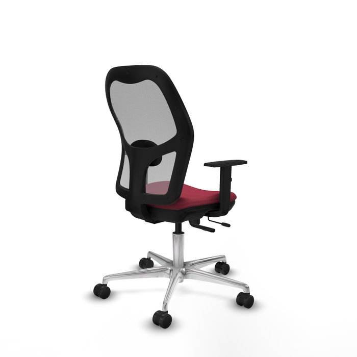 PIQUERAS Y CRESPO Silla de oficina Jorquera con mecanismo Sincro/Traslack, Tela Granate y Malla Gris PIQUERAS Y CRESPO Silla de oficina Jorquera con mecanismo Sincro/Traslack, Tela Granate y Malla Gris