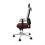 PIQUERAS Y CRESPO Silla de oficina Horna con mecanismo Sincro, Granate y Blanco