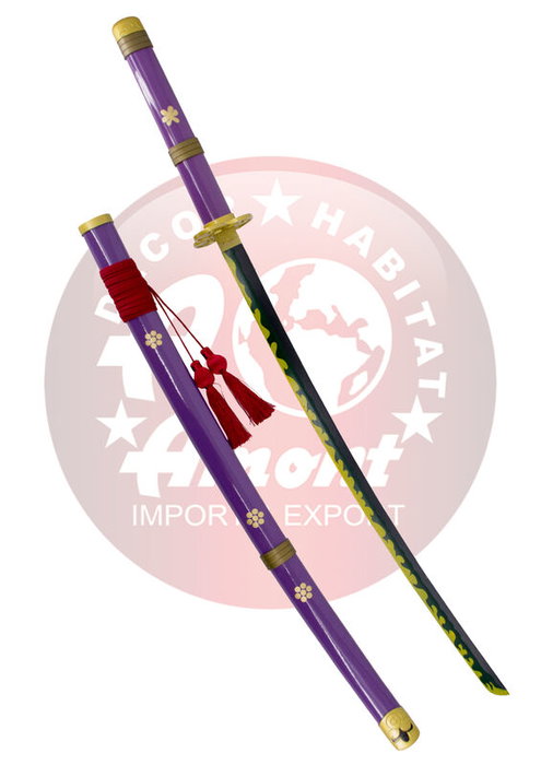 Amont Katana Decorativa Enma de Zoro One Piece 103 cm Manga Edition - Acero, Vaina Lila
