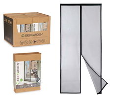 Ibergarden Mosquitera Magnética para Puerta 90x210 cm Negra Poliéster y Imán (Set de 12)