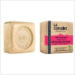 LA CORVETTE Jabón en Pastilla Pétalos de Rosa 100gr Bio Cosmos Organic