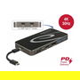 DeLOCK Docking Station USB-C 3.2 Gen 1 Hub con 4K HDMI, DisplayPort, VGA 1080p y Carga PD 3.0 para Laptop (2xUSB-A, 1xUSB-C) - Negro