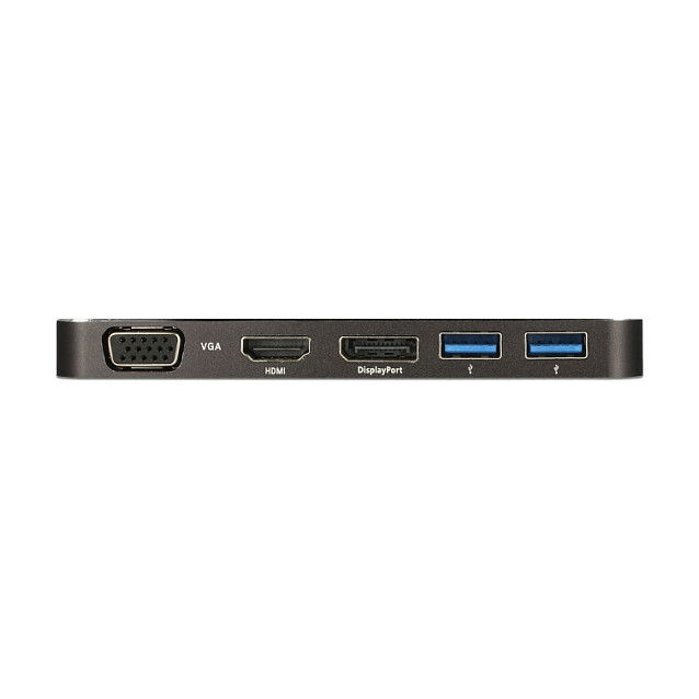DeLOCK Docking Station USB-C 3.2 Gen 1 Hub con 4K HDMI, DisplayPort, VGA 1080p y Carga PD 3.0 para Laptop (2xUSB-A, 1xUSB-C) - Negro