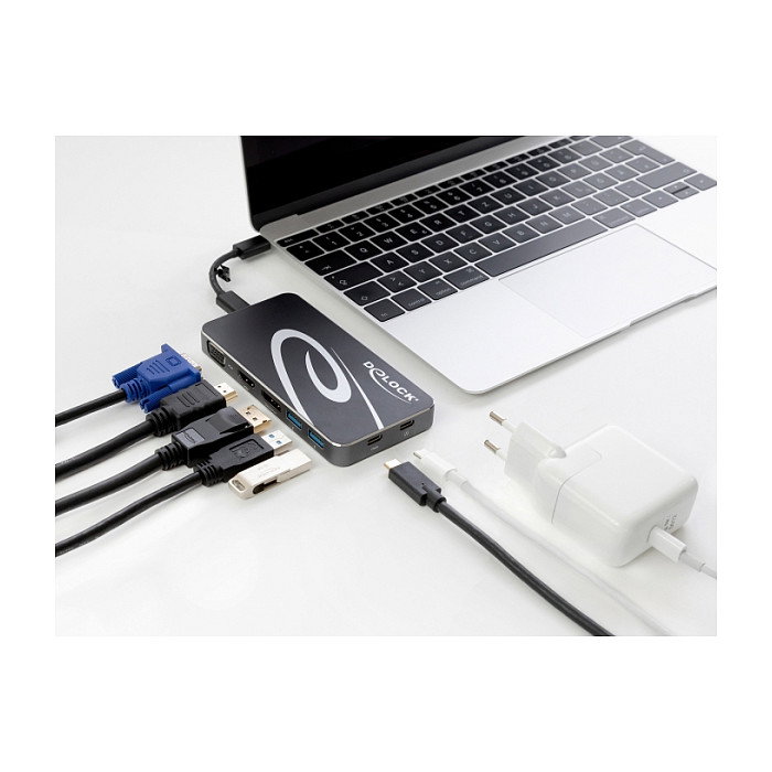 DeLOCK Dockingstation USB Type-C™ 3.2 4K HDMI + DP / 1080p VGA, USB Hub y PD 3.0 DeLOCK Dockingstation USB Type-C™ 3.2 4K HDMI + DP / 1080p VGA, USB Hub y PD 3.0