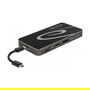 DeLOCK Docking Station USB-C 3.2 Gen 1 Hub con 4K HDMI, DisplayPort, VGA 1080p y Carga PD 3.0 para Laptop (2xUSB-A, 1xUSB-C) - Negro