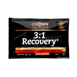 Crown Sport Nutrition Recovery+ 3:1 Monodosis Chocolate 50 g - Recuperador Post-Entreno con Proteína, Carbohidratos y Vitaminas - Certified Informed Sport