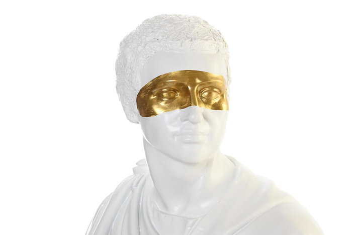 DKD Home Decor Figura de Busto en Resina Blanco y Dorado