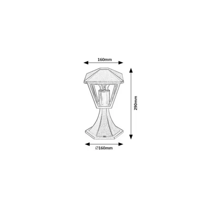 RABALUX RAB-7148 Lámpara de Exterior "Paravento" 1xE27 IP44 Negro Aluminio Cristal
