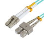 MicroConnect Cable de Fibra Óptica LC-SC Multimodo OM3 50/125µm Dúplex 7 Metros, Color Azul Aqua, para Conexiones 10G/40G/100G