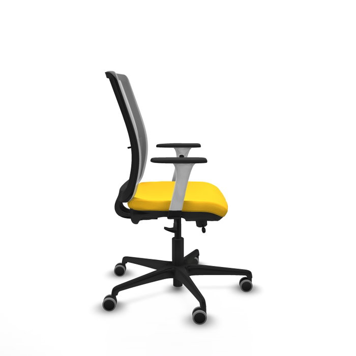 PIQUERAS Y CRESPO Silla de oficina Haches con mecanismo Sincro/Traslack Amarillo y Gris