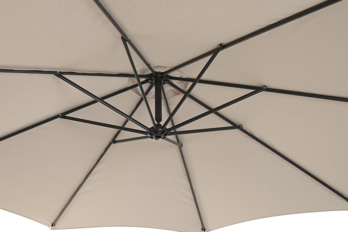 DKD Home Decor Parasol de Terraza y Jardín Arena 350 x 250 x 300 cm con UV 50+ y Giratorio 360