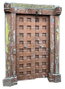 DKD Home Decor Puerta Antigua de Teca Natural Pieza Única 153x20x210