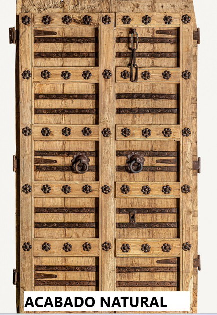 DKD Home Decor Puerta Antigua de Teca Natural Pieza Única 153x20x210