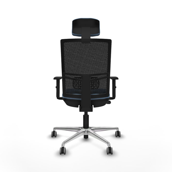 PIQUERAS Y CRESPO Silla de oficina Yunquera con mecanismo Sincro/Traslack, Azul cielo y Negro