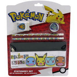 CYP BRANDS Set Papeleria Pokemon - Portatodo, 2 Lápices, Goma y Sacapuntas