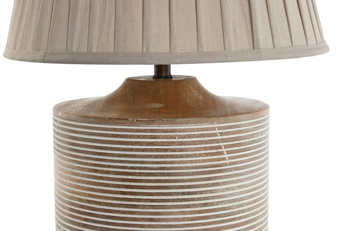 DKD Home Decor Lámpara de Sobremesa Mango Algodón Natural 30x30x41 cm