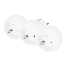 Simon Adaptador triple frontal Schuko 2P+T 16A 250V Blanco