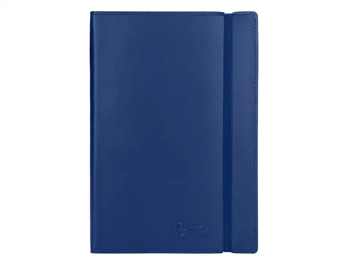 Liderpapel Libreta A6 120 hojas 70gr Similpiel Cierre Gomillas Color Azul